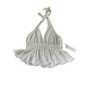 NWT Ocean Drive Women's Beige Halter Crop Top - Medium